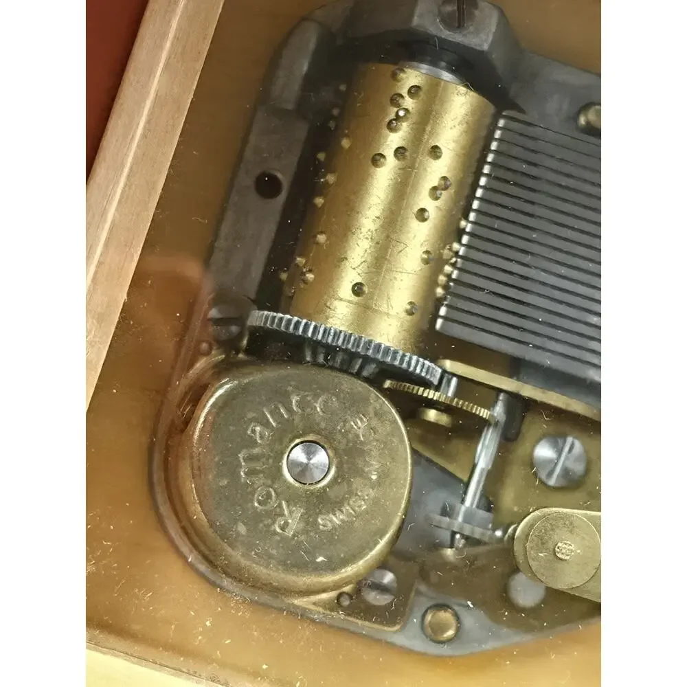 Vintage Italian Sorrento Lavender Wood Inlay Ring Music Box Reuge Romance PLAYS